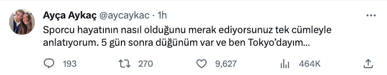 ayca aykac sporcu hayatini merak edenlere seslendi 5 gun sonra..